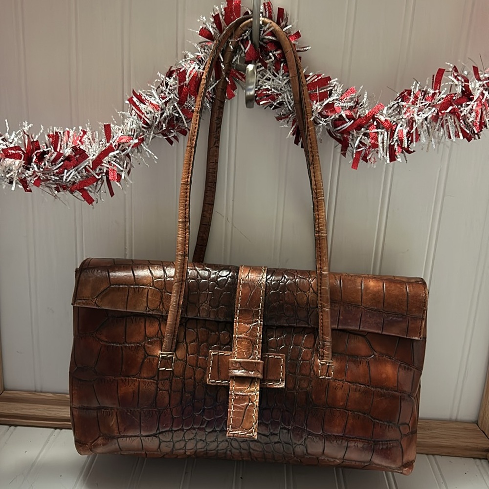 Misses Pick Alligator Print, Brown Satchel